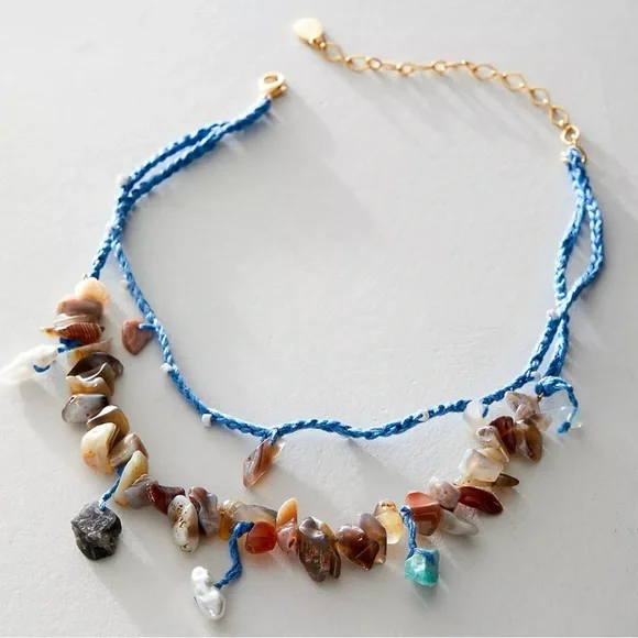 Free People Ariana Ost Paris Single Layer Necklace NWT Bohemian Beach Artisanal - Picture 3 of 16